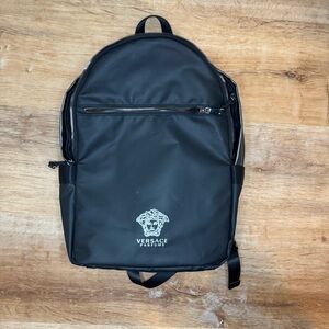 Versace Black Backpack with Logo